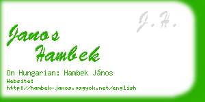 janos hambek business card